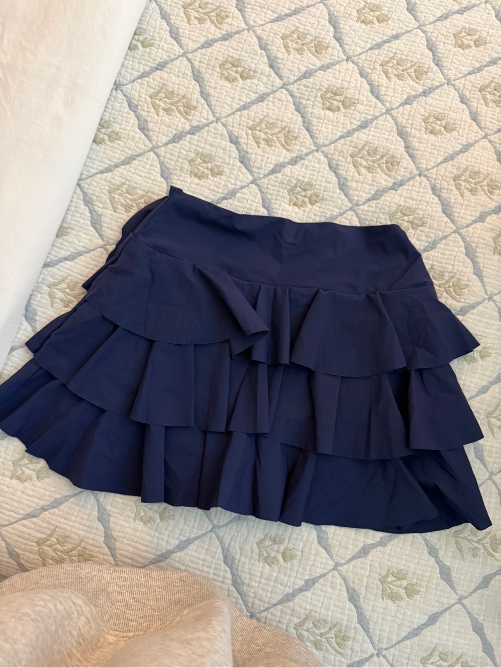 Altar'd State Navy Tiered Ruffle Mini Skirt